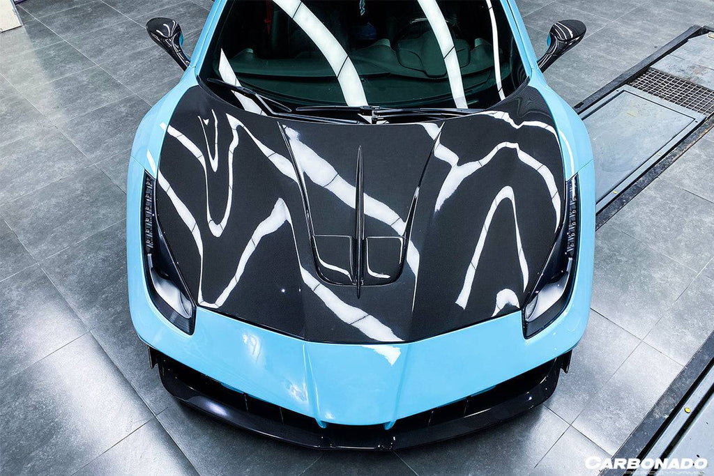 2015-2019 Ferrari 488 GTB/Spyder MA Style Carbon Fiber Hood - Carbonado Aero