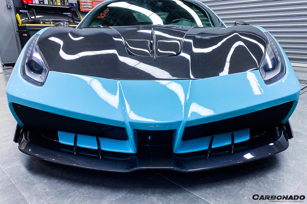 2015-2020 Ferrari 488 GTB & Spider MA Style Partial Carbon Fiber Front Bumper