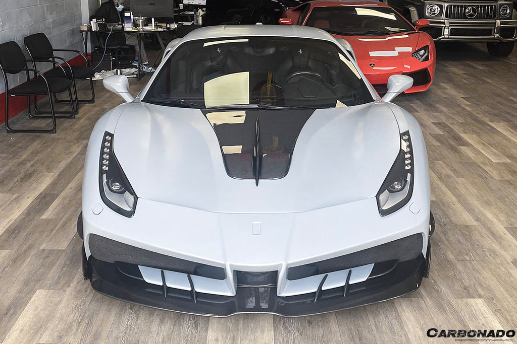 2015-2020 Ferrari 488 GTB & Spider MA Style Partial Carbon Fiber Front Bumper