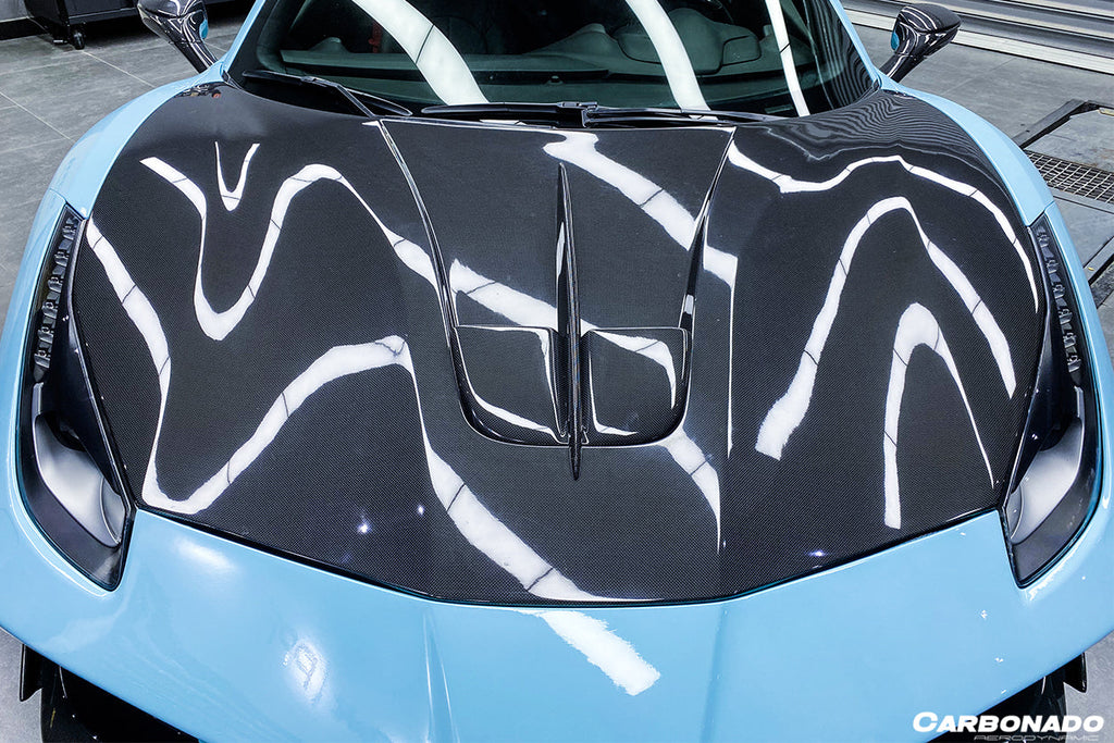 2015-2019 Ferrari 488 GTB/Spyder MA Style Carbon Fiber Hood - Carbonado Aero