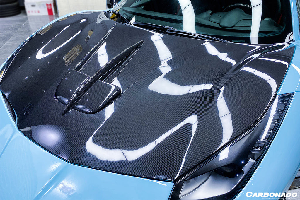 2015-2019 Ferrari 488 GTB/Spyder MA Style Carbon Fiber Hood - Carbonado Aero