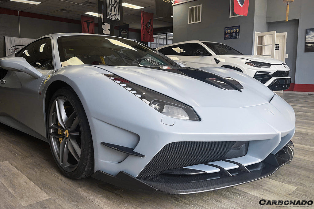 2015-2020 Ferrari 488 GTB & Spider MA Style Partial Carbon Fiber Front Bumper