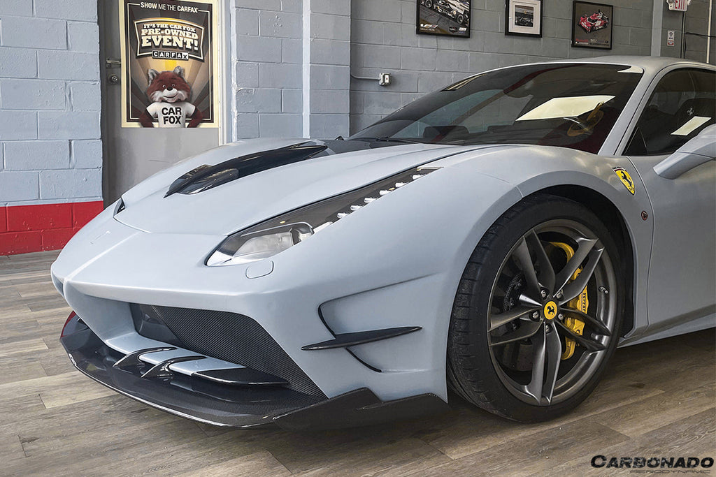 2015-2020 Ferrari 488 GTB & Spider MA Style Partial Carbon Fiber Front Bumper