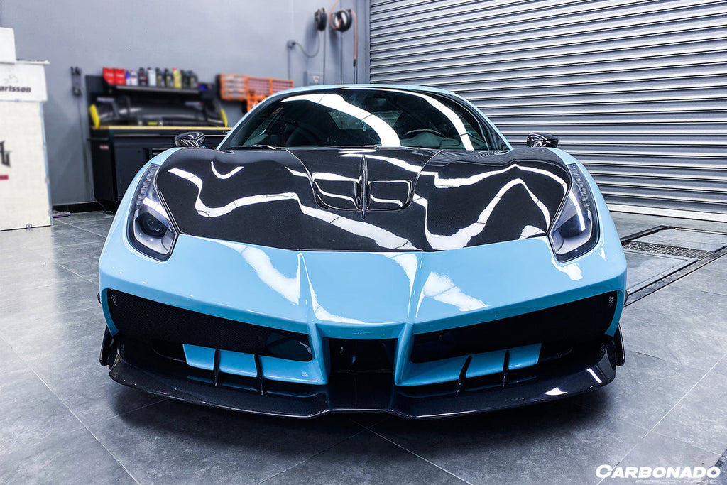 2015-2020 Ferrari 488 GTB & Spider MA Style Partial Carbon Fiber Front Bumper