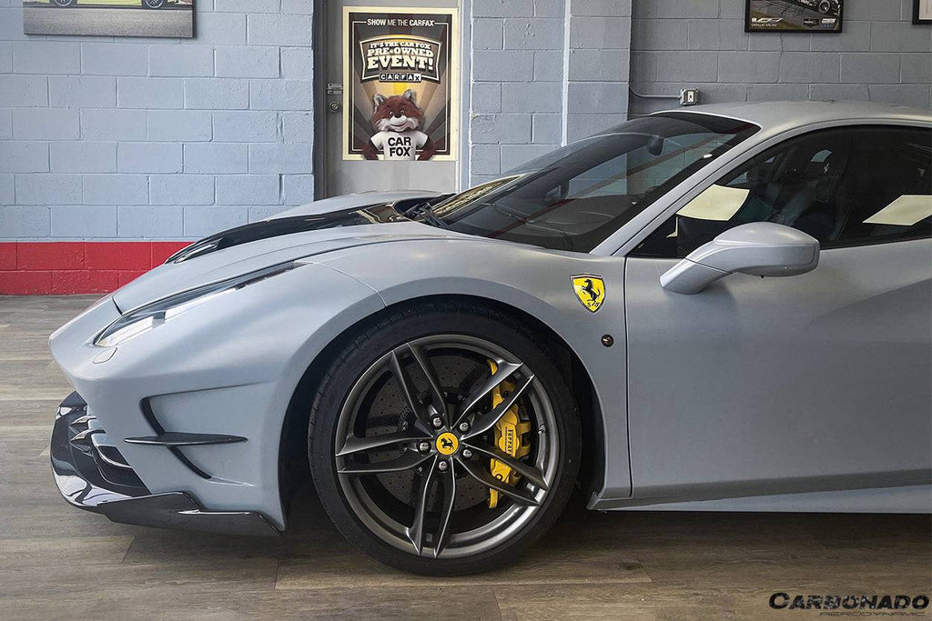 2015-2019 Ferrari 488 GTB/Spyder MA Style Carbon Fiber Front Bumper - Carbonado Aero