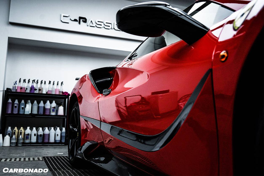 2015-2019 Ferrari 488 GTB/Spyder MSY Style Carbon Fiber Side Air Intake Flaps - Carbonado Aero
