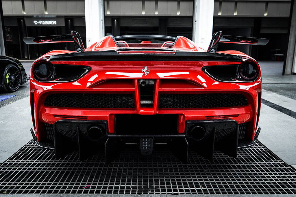 2015-2019 Ferrari 488 GTB & Spider MSY Style Part Carbon Fiber Rear Bumper - Carbonado