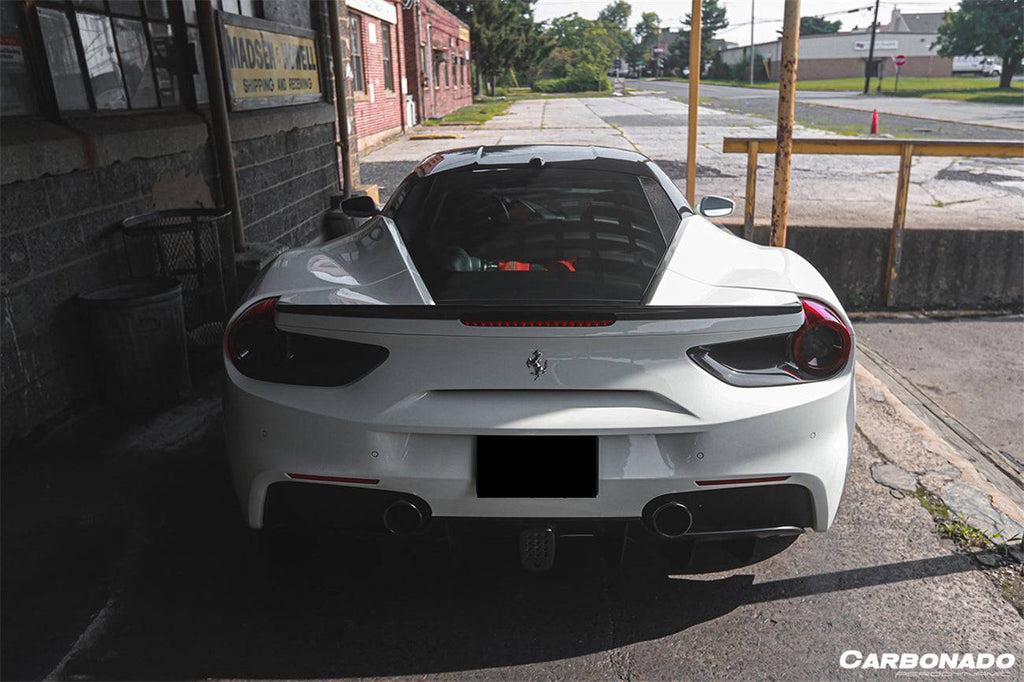2015-2020 Ferrari 488 GTB Spyder OE Style Dry Carbon Fiber Rear Light Satellite Covers - Carbonado Aero