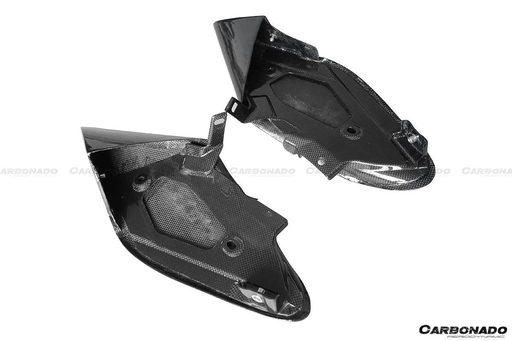 2015-2020 Ferrari 488 GTB Spyder OE Style Dry Carbon Fiber Side Air Intake Fins - Carbonado Aero