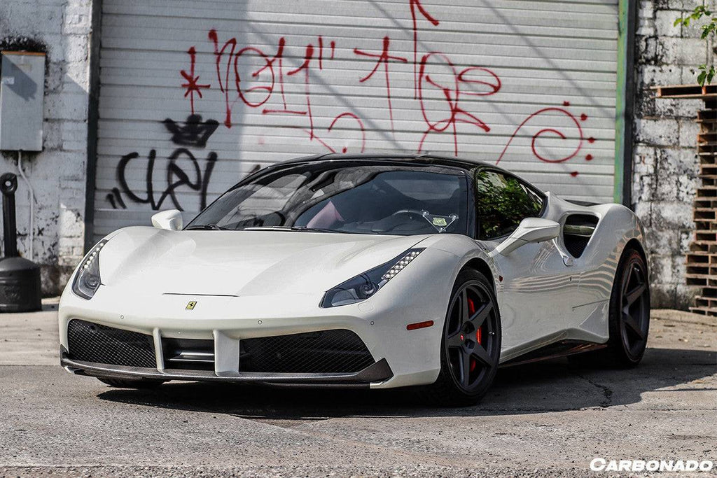 2015-2020 Ferrari 488 GTB Spyder OE Style Dry Carbon Fiber Side Air Intake Fins - Carbonado Aero