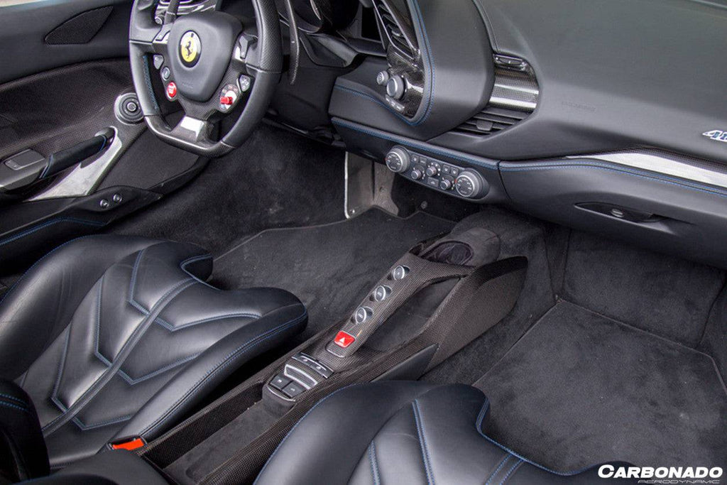 2015-2020 Ferrari 488 GTB & Spider Dry Carbon Fiber Bridge Support Windows Switches Panel - Carbonado
