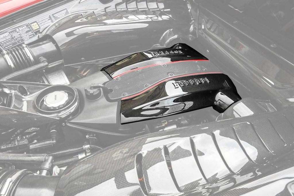 2015-2020 Ferrari 488 GTB & Spider Dry Carbon Fiber Engine Replacement Cover - Carbonado