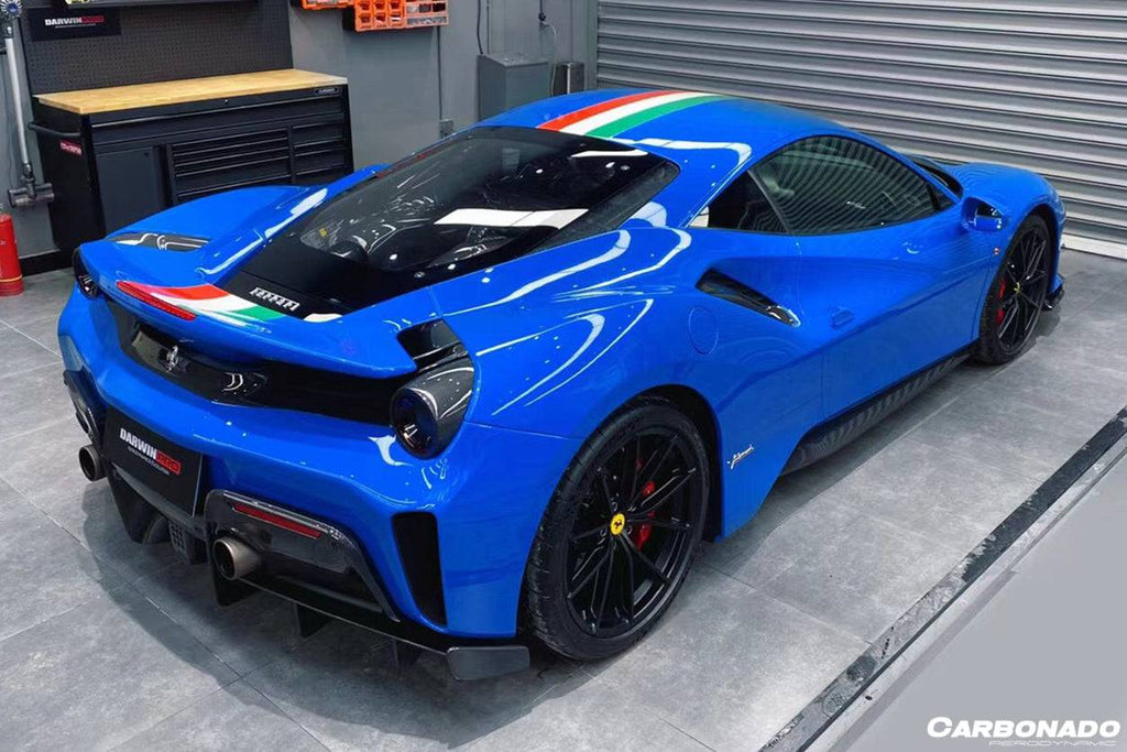 2018-2020 Ferrari 488 Pista OEM Style Part Carbon Fiber Rear Bumper - Carbonado Aero