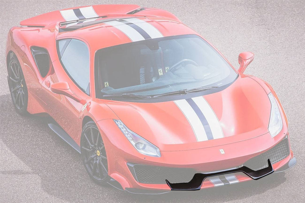 2018-2022 Ferrari 488 Pista OEM Style Carbon Fiber Front Bumper Middle Lip - Carbonado