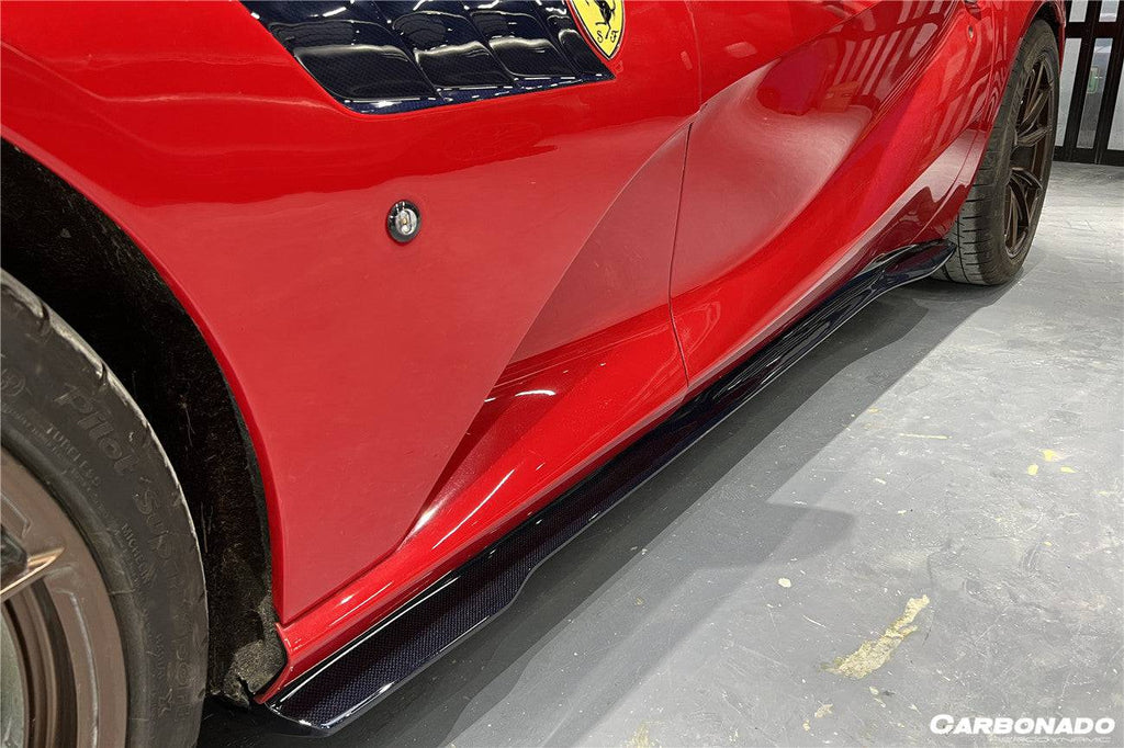 2018-UP Ferrari 812 Superfast /GTS MSY Style DRY Carbon Fiber Side Skirts - Carbonado Aero