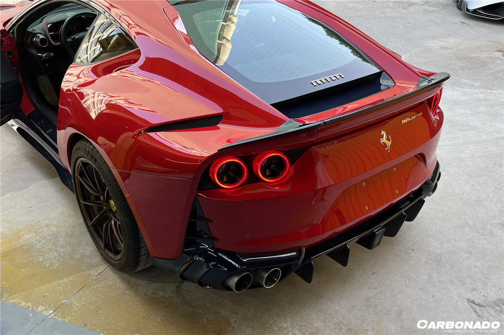 2018-UP Ferrari 812 Superfast /GTS OE Style DRY Carbon Fiber Rear Bonnet Lower Insert - Carbonado Aero