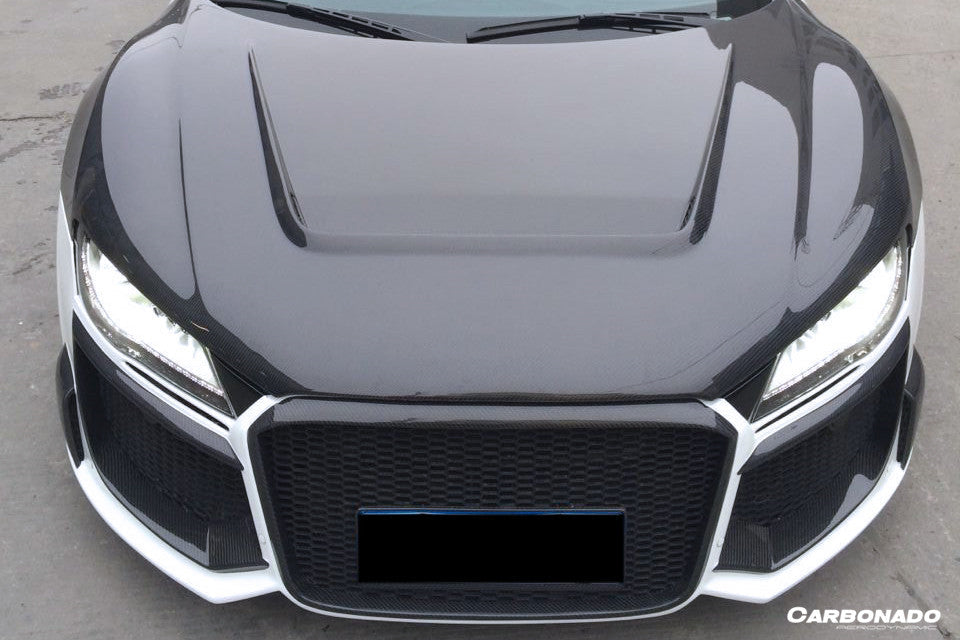 2006-2015 Audi R8 Coupe & Spyder P Style Carbon Fiber Hood