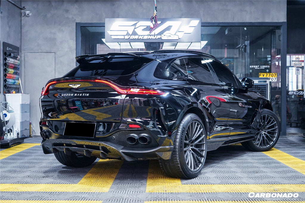 2021-2024 Aston Martin DBX 707 Style Dry Carbon Fiber Rear Bumper w & Exhaust tips