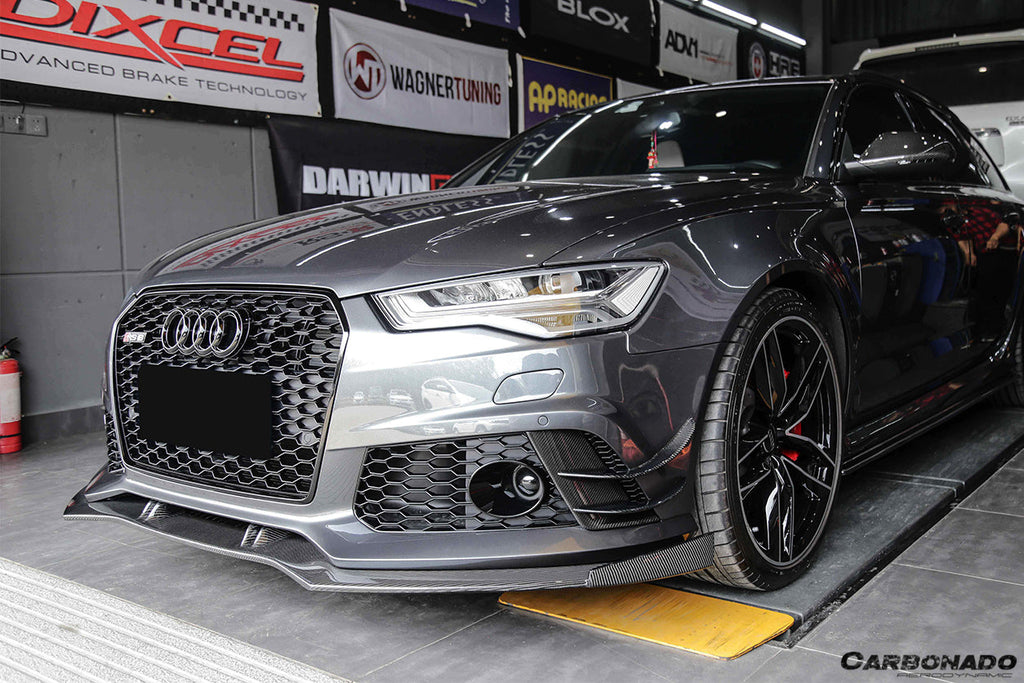 2013-2018 Audi RS6 Avant BS Style Carbon Fiber Front Bumper Caps