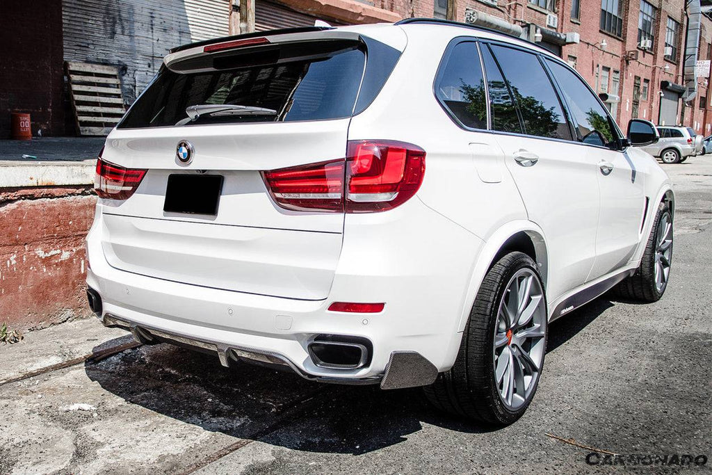 2014-2018 BMW X5 F15 MP Style Carbon Fiber Rear Cap Splitters (MT ONLY) - Carbonado Aero
