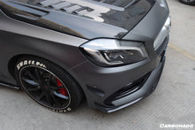 Load image into Gallery viewer, 2016-2018  Mercedes Benz  W176 A45 AMG BKSS Style Carbon Fiber Front Bumper Canards - Carbonado Aero