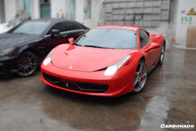 Load image into Gallery viewer, 2010-2015 Ferrari 458 Coupe Spyder OE Style Carbon Fiber Front Bumper Canards - Carbonado Aero