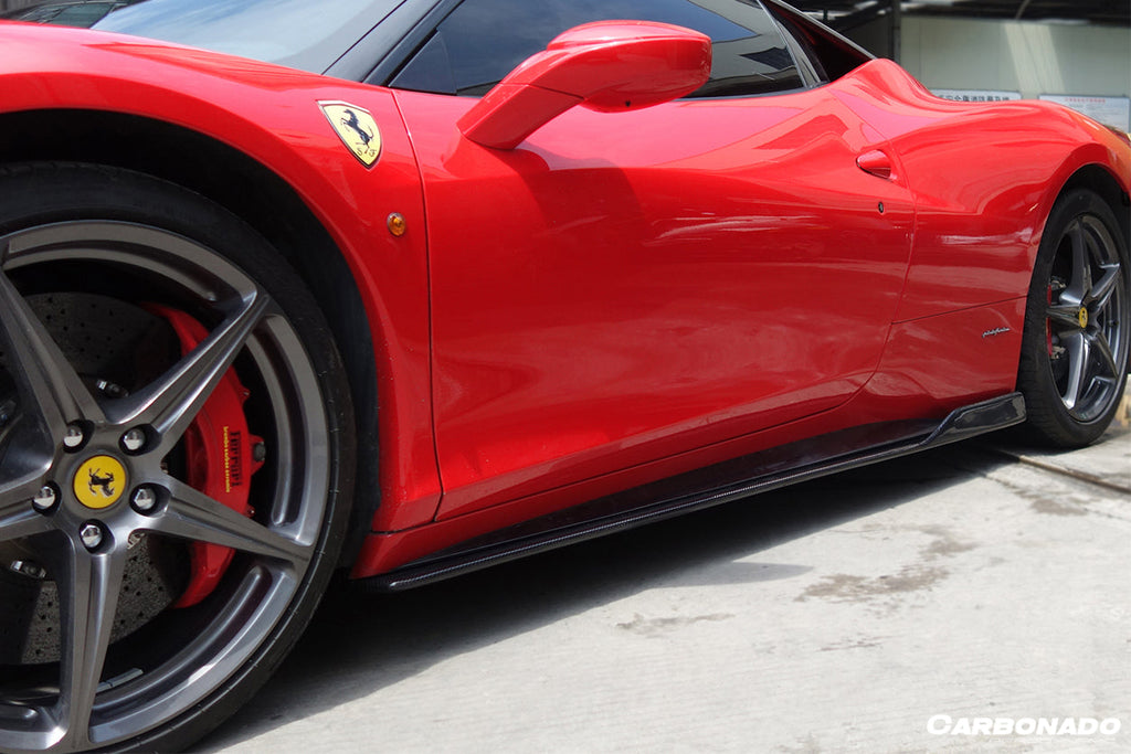 2010-2015 Ferrari 458 Coupe  Spider AV Style Carbon Fiber Side Skirts Under Board