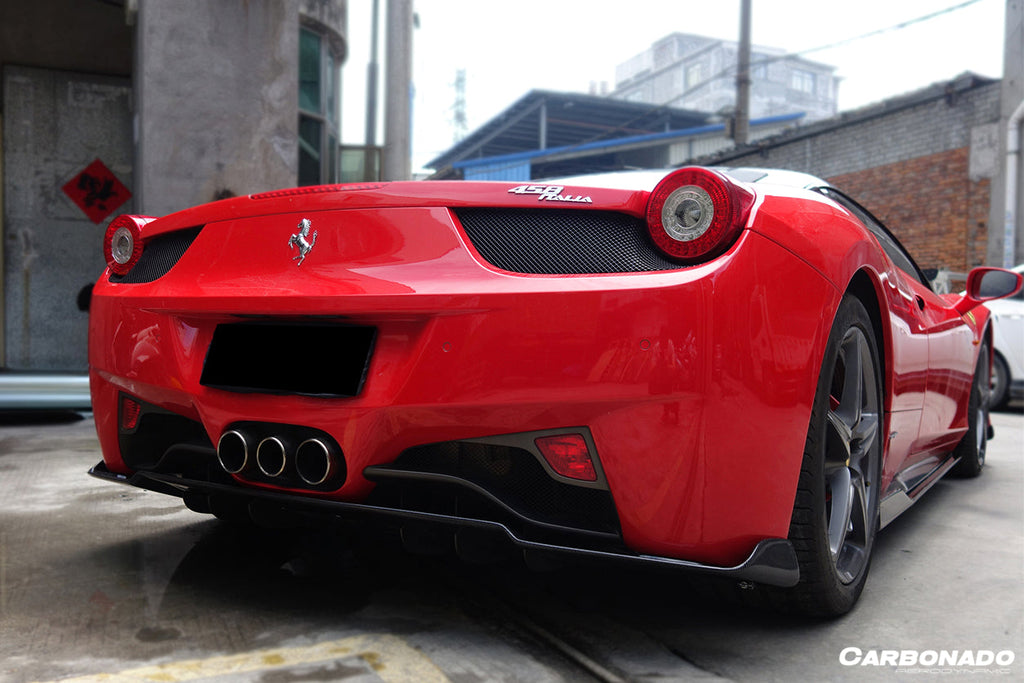2010-2015 Ferrari 458 Coupe   Spider AV Style Carbon Fiber Rear Diffuser Lip