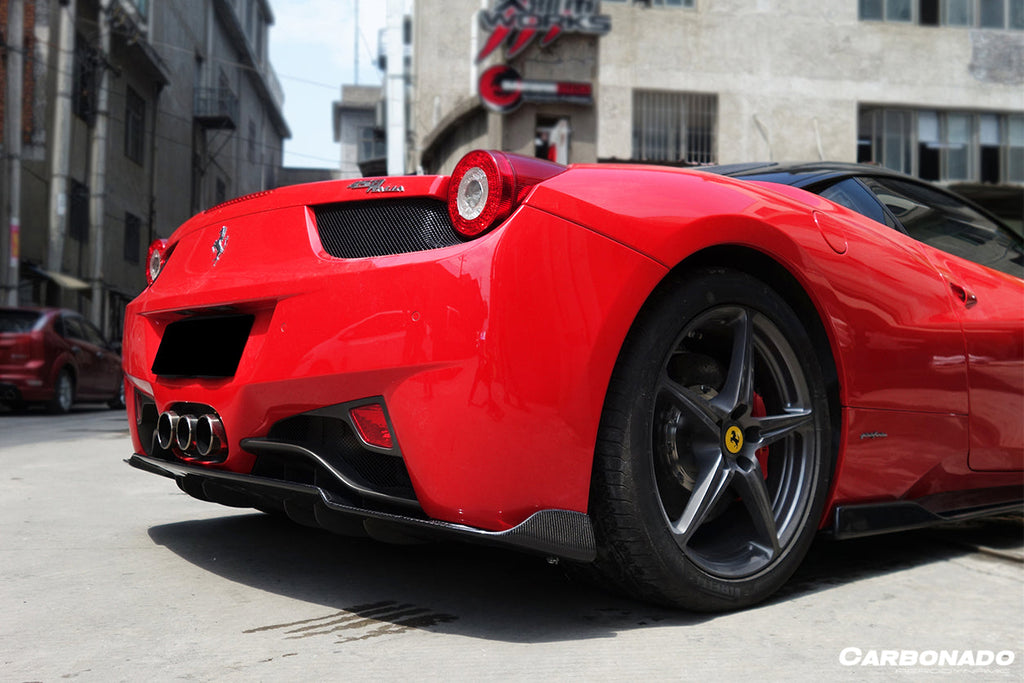 2010-2015 Ferrari 458 Coupe   Spider AV Style Carbon Fiber Rear Diffuser Lip