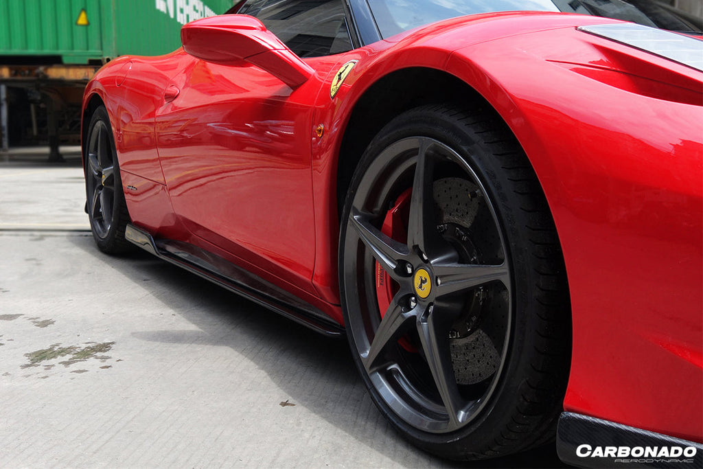 2010-2015 Ferrari 458 Coupe  Spider AV Style Carbon Fiber Side Skirts Under Board