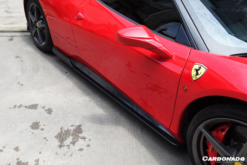 2010-2015 Ferrari 458 Coupe  Spider AV Style Carbon Fiber Side Skirts Under Board