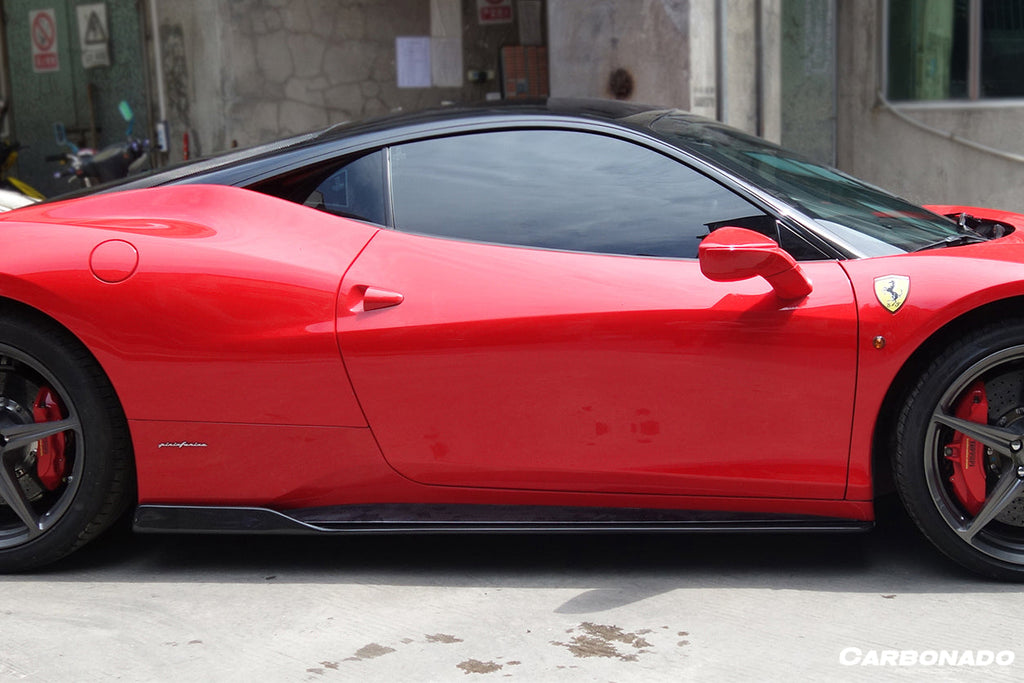 2010-2015 Ferrari 458 Coupe  Spider AV Style Carbon Fiber Side Skirts Under Board