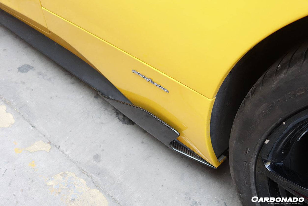 2010-2015 Ferrari 458 Coupe & Spider Speciale Style Carbon Fiber Side Skirts Canards - Carbonado