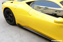 Load image into Gallery viewer, 2010-2015 Ferrari 458 Coupe Spyder Speciale Style Carbon Fiber Side Skirts Canards - Carbonado Aero