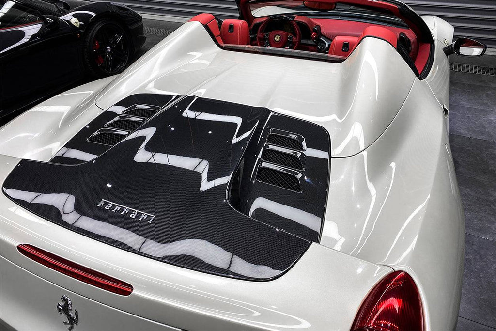 2010-2015 Ferrari 458 Spider Style Double Carbon Fiber Engien Hood Trunk - Carbonado
