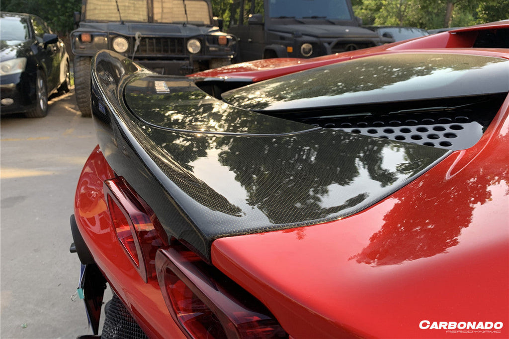 2020-UP Ferrari SF90 Stradale Spider Assetto Fiorano Style Autoclave Carbon Fiber Trunk Spoiler
