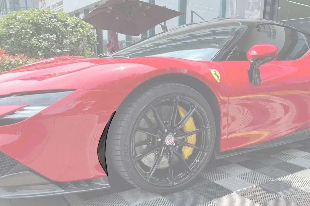 2020-UP Ferrari SF90 Stradale OE Style Autoclave Carbon Fiber Front Bumper Side Trims