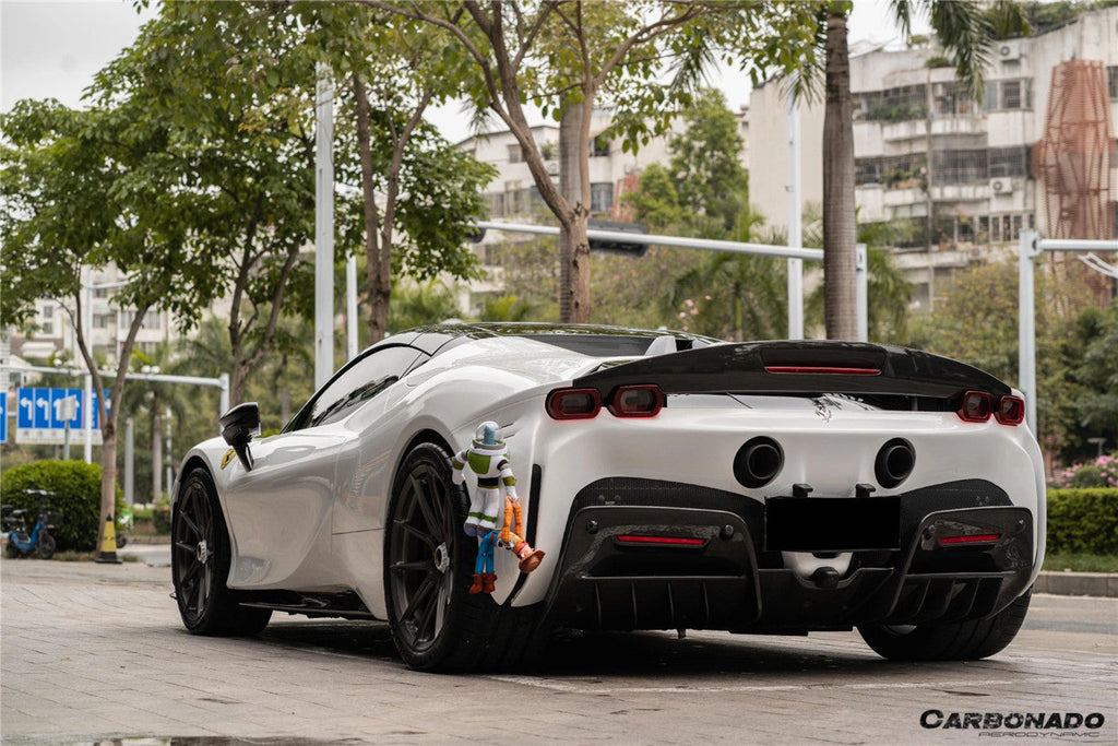 2020-UP Ferrari SF90 Stradale Spider Assetto Fiorano Style Autoclave Carbon Fiber Trunk Spoiler