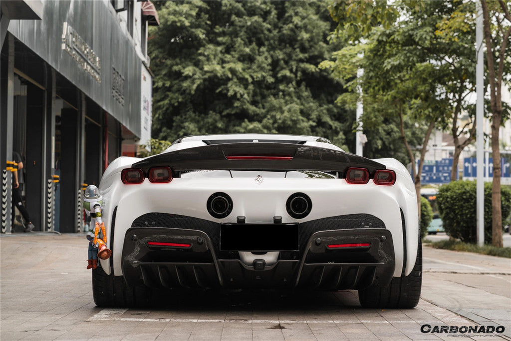 2020-UP Ferrari SF90 Stradale Spider Assetto Fiorano Style Autoclave Carbon Fiber Trunk Spoiler