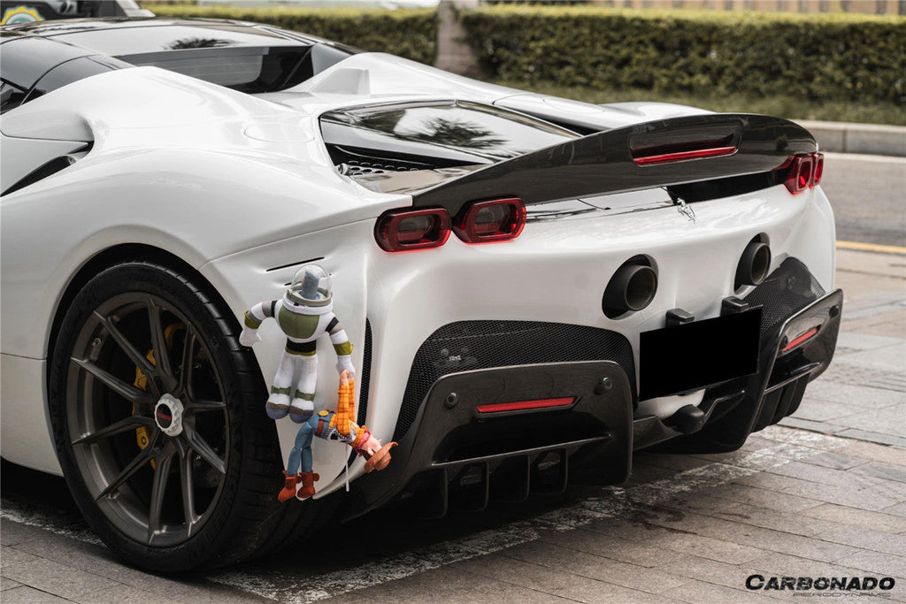 2020-UP Ferrari SF90 Stradale Spider Assetto Fiorano Style Autoclave Carbon Fiber Trunk Spoiler