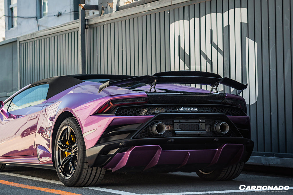 2015-2025 Lamborghini Huracan LP610 & LP580 & EVO & Tecnica MD Style Carbon Fiber Trunk Spoiler Wing with Base