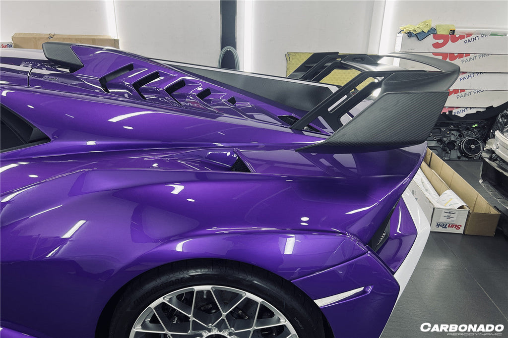 2021-2024 Lamborghini Huracan STO Dry Carbon Fiber Trunk Spoiler Side Winglets