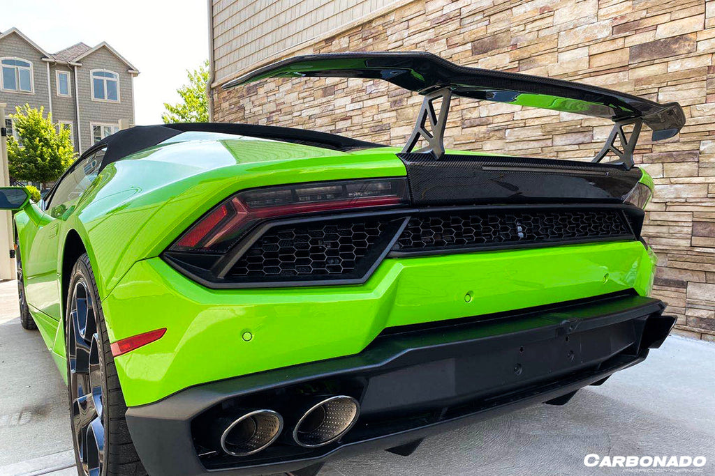 2015-2025 Lamborghini Huracan LP610 & LP580 & EVO & Tecnica VRS Style Carbon Fiber Trunk Spoiler Wing with Base