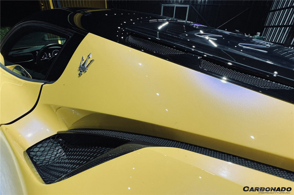 2020-UP Maserati MC20 NVT Style Dry Carbon Fiber Quarter Panel Side Vent Scoops