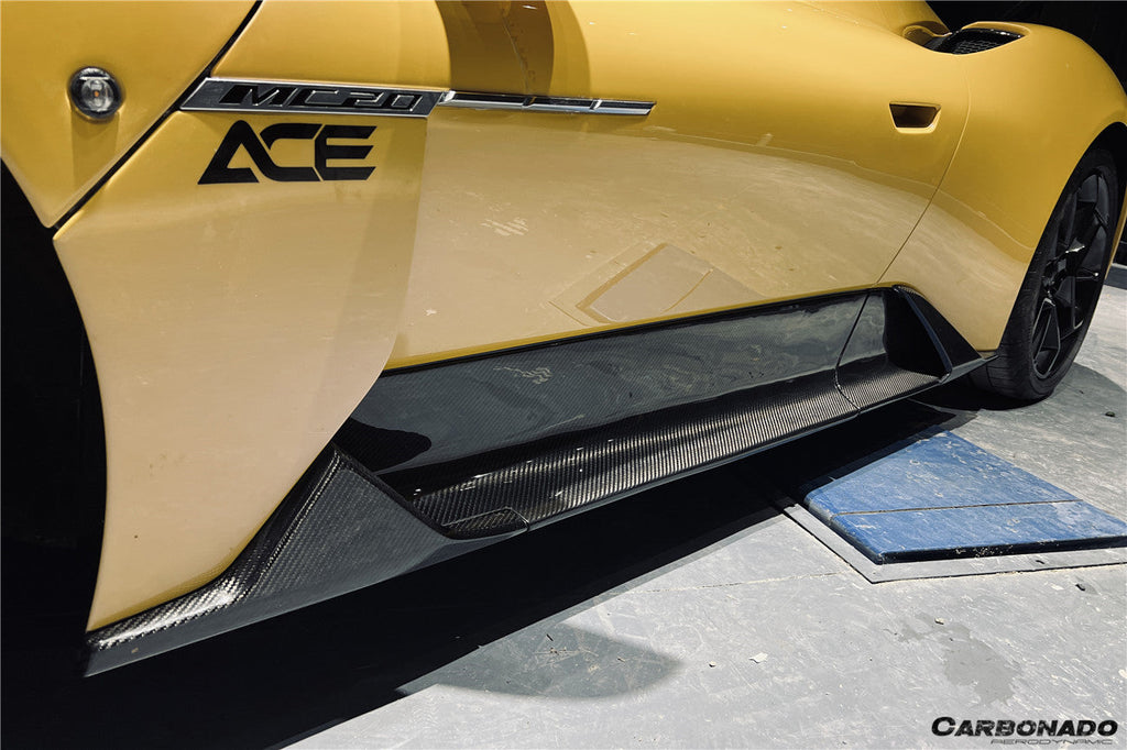 2020-UP Maserati MC20 OE Dry Carbon Fiber Side Skirts