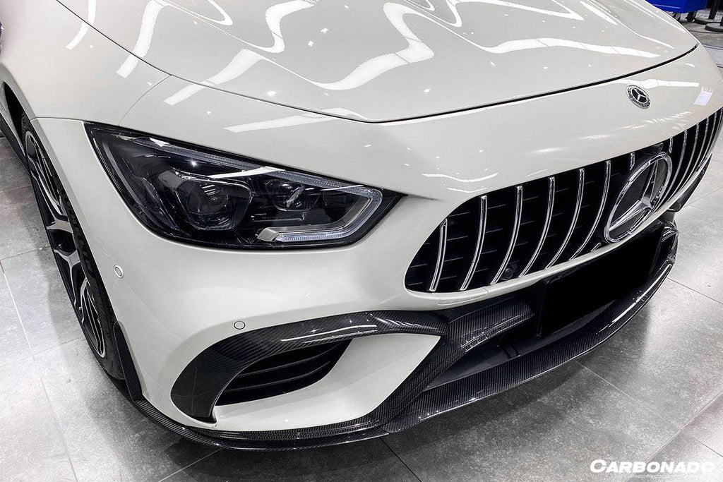 2019-2023 Mercedes Benz AMG GT63/S 4Door Coupe X290 OEM Style Carbon Fiber Front Canards - Carbonado Aero