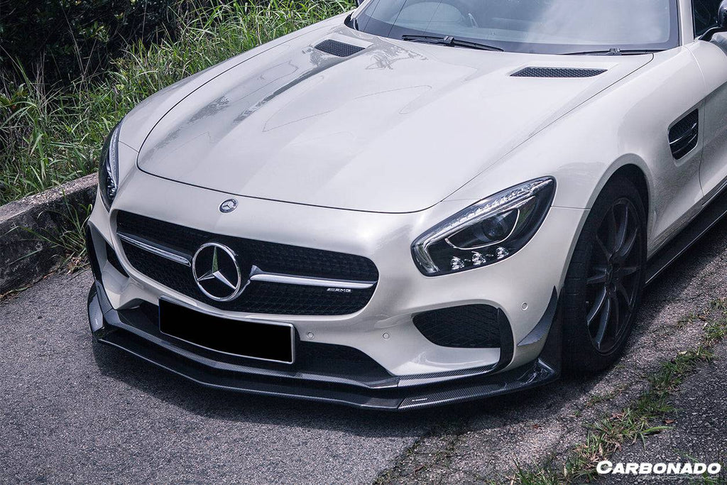 2015-2017 Mercedes Benz AMG GT/GTS RZS Style Carbon Fiber front bumper Canards - Carbonado Aero