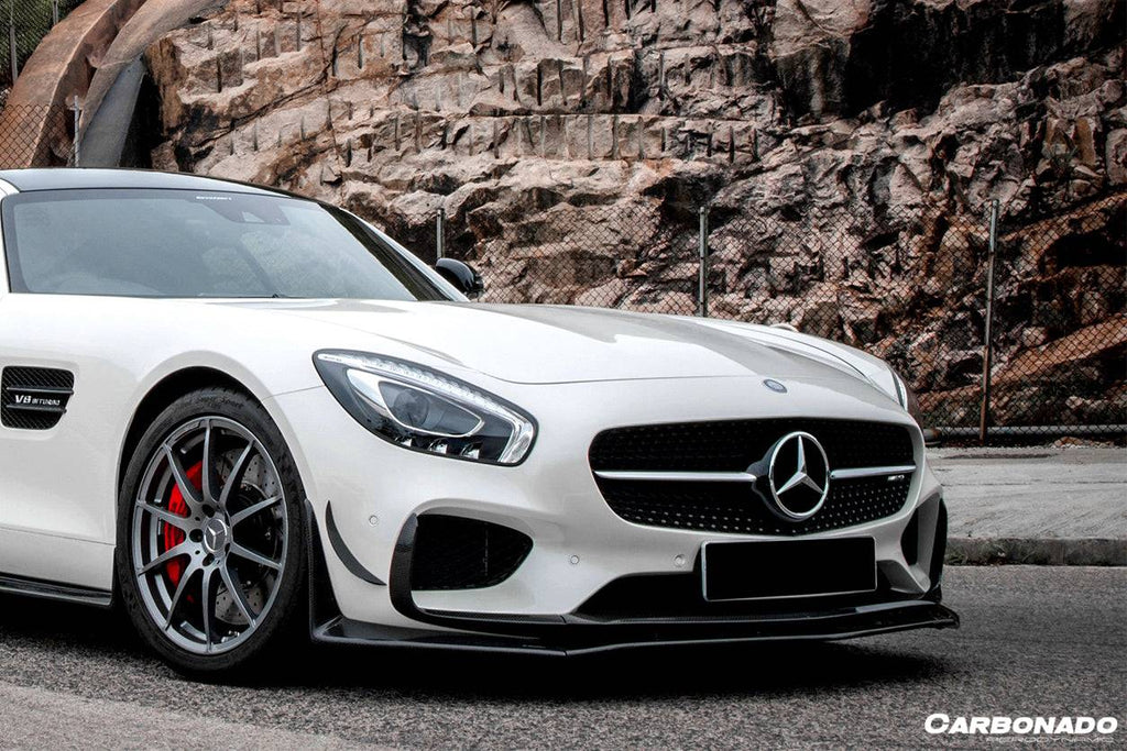 2015-2017 Mercedes Benz AMG GT/GTS RZS Style Carbon Fiber front bumper Canards - Carbonado Aero