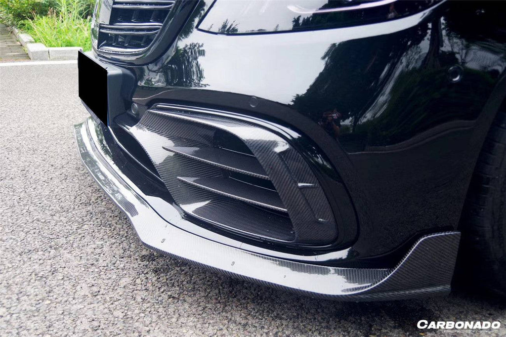 2017-2020 Mercedes Benz S63 AMG W222.2 Sedan MSY Style Carbon Fiber Front Bumper Vents - Carbonado Aero