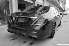 Load image into Gallery viewer, 2017-2020 Mercedes Benz S63 W222 Sedan BRS Style Rear Diffuser with LED Light and Exhaust Tips